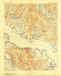 1898 Map of Leonardtown, MD, 1907 Print