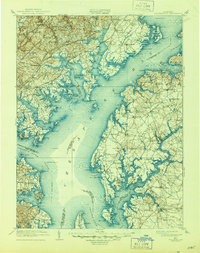 preview thumbnail of historical topo map of Tolchester, MD in 1908