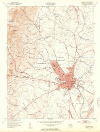 preview thumbnail of historical topo map of Frederick, MD in 1953