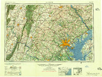 historical topo map of Baltimore, MD in 1956