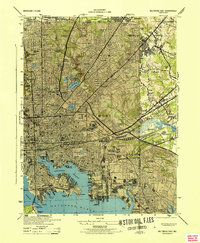 Download a high-resolution, GPS-compatible USGS topo map for Baltimore East, MD (1944 edition)