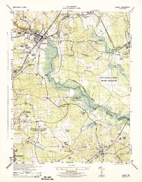 preview thumbnail of historical topo map of Laurel, MD in 1944