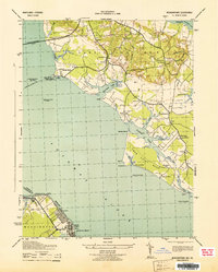 preview thumbnail of historical topo map of Charles County, MD in 1943