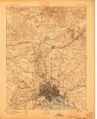 1894 Map of Baltimore, 1896 Print