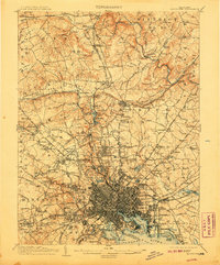 1904 Map of Baltimore, 1907 Print