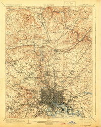 1904 Map of Baltimore, 1924 Print