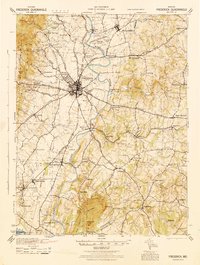preview thumbnail of historical topo map of Frederick, MD in 1942