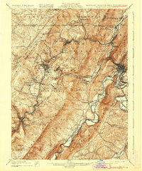 1908 Map of Cumberland, MD, 1932 Print