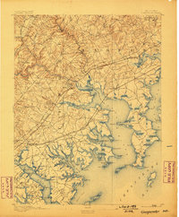 1893 Map of Gunpowder, 1898 Print