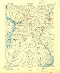 1905 Map of Hurlock, 1945 Print