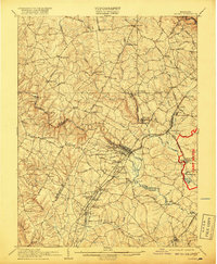 1907 Map of Laurel, 1918 Print