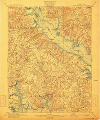 1901 Map of Leonardtown, MD, 1913 Print