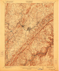1900 Map of Oakland, MD, 1921 Print