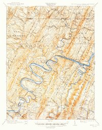 1900 Map of Paw Paw, WV, 1944 Print