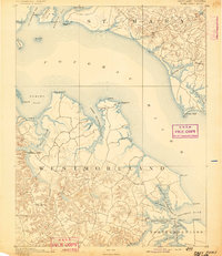 preview thumbnail of historical topo map of Piney Point, MD in 1892