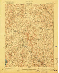 historical topo map of Rockville, MD in 1908