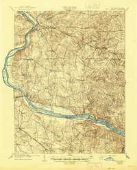 historical topo map of Montgomery County, MD in 1908