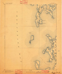 1893 Map of Sharps Island, 1901 Print