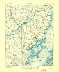 1901 Map of Snow Hill, MD, 1944 Print