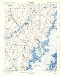1901 Map of Accomack County, VA, 1934 Print