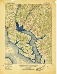preview thumbnail of historical topo map of Charles County, MD in 1920