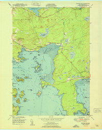 Download a high-resolution, GPS-compatible USGS topo map for Machias Bay, ME (1951 edition)