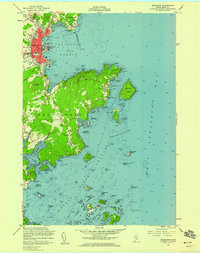 preview thumbnail of historical topo map of Rockland, ME in 1955