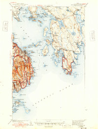 preview thumbnail of historical topo map of Hancock County, ME in 1942