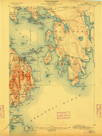 Download a high-resolution, GPS-compatible USGS topo map for Bar Harbor, ME (1909 edition)