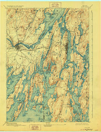 1894 Map of Bath, ME, 1928 Print