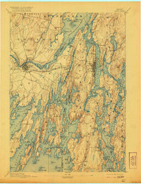 1894 Map of Bath, ME, 1921 Print