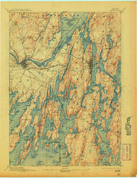 1894 Map of Bath, ME, 1913 Print