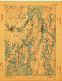 1894 Map of Bath, ME, 1909 Print