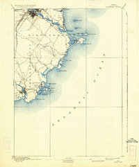 1893 Map of Biddeford, ME, 1936 Print