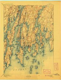Download a high-resolution, GPS-compatible USGS topo map for Boothbay, ME (1908 edition)