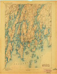 1893 Map of Boothbay, 1905 Print