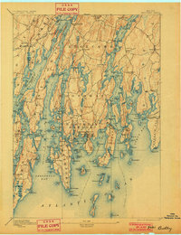 1893 Map of Boothbay, 1901 Print