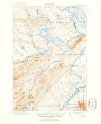 1921 Map of Brassua Lake, 1952 Print