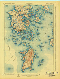 1904 Map of Deer Isle, 1926 Print