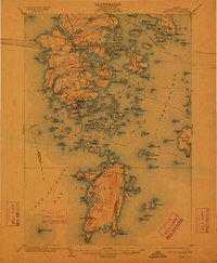 1904 Map of Deer Isle, 1912 Print