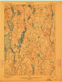 1898 Map of Gray, 1913 Print