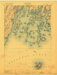 preview thumbnail of historical topo map of Lincoln County, ME in 1906