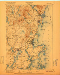 1906 Map of Rockland, ME, 1918 Print