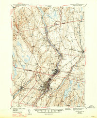 1943 Map of Waterville, ME, 1947 Print