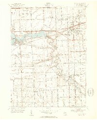 1952 Map of Belleville, MI, 1953 Print