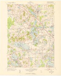 preview thumbnail of historical topo map of Oakland County, MI in 1952