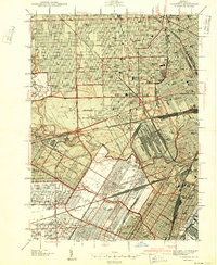 preview thumbnail of historical topo map of Dearborn, MI in 1942
