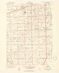 1952 Map of Romulus, MI, 1954 Print