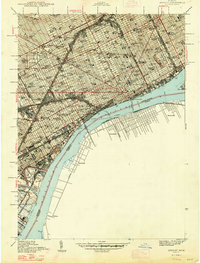 preview thumbnail of historical topo map of Detroit, MI in 1947