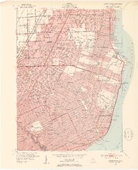 1952 Map of Grosse Pointe, MI, 1953 Print